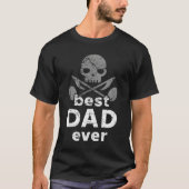 T-shirt Guitarist Skull With Notes Best Dad Ever (Devant)