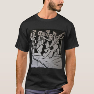 T-SHIRT GUITARISTE ABSTRAIT NOIR BLANC