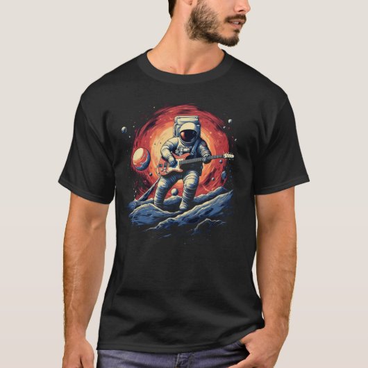 T-shirt Guitariste astronaute cosmique (Devant)