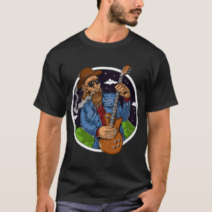 T-shirt Guitariste Bigfoot Heavy Metal Manches Courtes