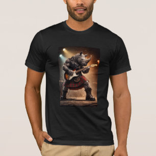 T-shirt Guitariste de Rhino en kilt faisant un rock intens