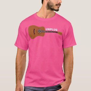 T-shirt Guitariste Débrancher Acoustique Compas de Guitare