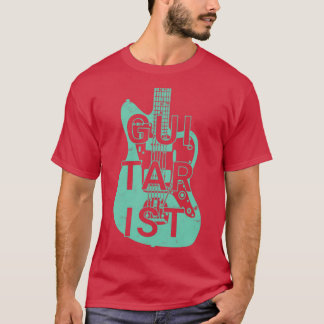 T-shirt Guitariste Électrique Corps de guitare Surf Couleu