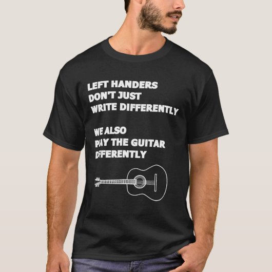T-shirt Guitariste gaucher Lecteur de guitare gauche (Devant)