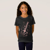 T-Shirt Guitariste Guitare Player Musique Rose Girl T-shir (Devant entier)