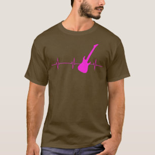 T-shirt Guitariste Heartbeat Guitare Lover Guitare Playe