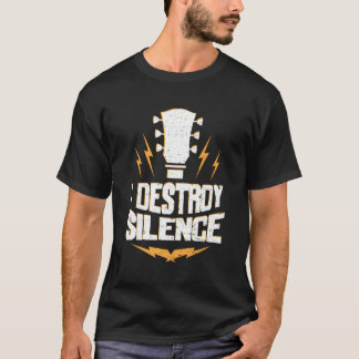 T-shirt Guitariste Je Détruis Silence Guitare