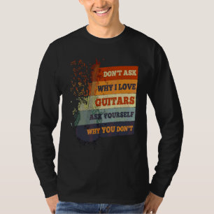 T-shirt Guitariste Retro Grunge Vintage Détresse Guitare G