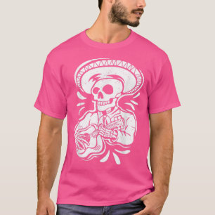 T-shirt guitariste squelette mexicain