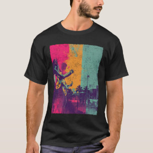 T-shirt Guitaristes Rétro Californie Art Rock Vintage.