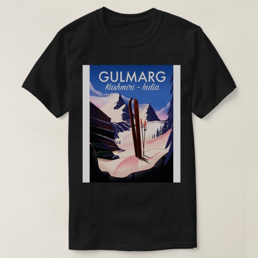 T-shirt Gulmarg Kashmiri Inde poster ski (Design devant)