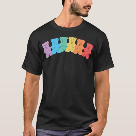 T-shirt Gummy Bear Rainbow, Funny Gummy Bear (Devant)