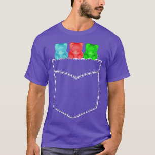 T-shirt Gummy Bears Pocket Shirt Three Kawaii Bears in My 