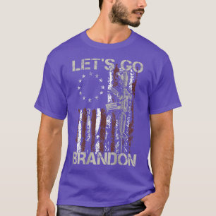 T-shirt Gun American Flag Patriots Lets Go Brandon (sur le