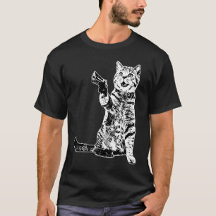 T-shirt Gun Kitty Funny Chat 1