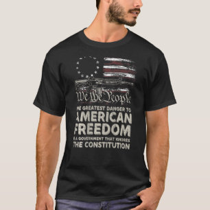T-shirt Gun USA Drapeau American Freedom Funny Government 