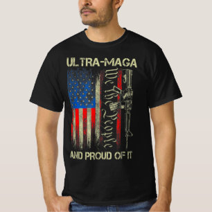 T-shirt Gun USA Drapeau Patriots Ultra MAGA Et Fier De Ça