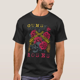 T-shirt Guns N' Skeleton Halloween Roses