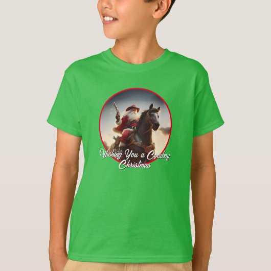 T-shirt Gunslinger Santa Claus équitation Cheval Noël (Devant)