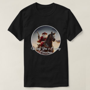 T-shirt Gunslinger Santa Claus équitation Cheval Noël