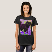 T-shirt Gustav Klimt Black Kitten (Devant entier)