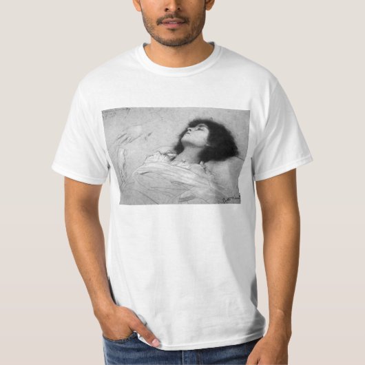 T-shirt Gustav Klimt - étudiez la feuille avec le corps (Devant)