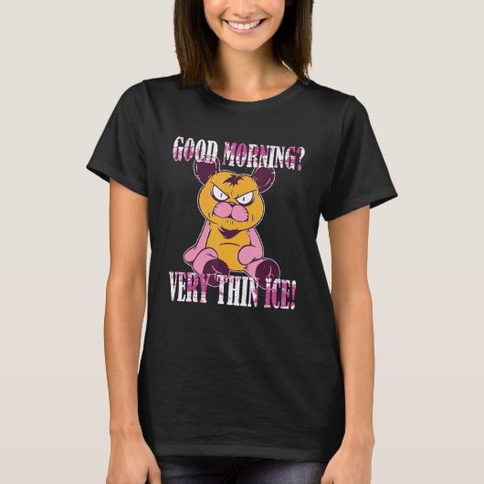 T-shirt Guten Morgen Very thin ice Morgenmuffel Teddy Bea (Devant)