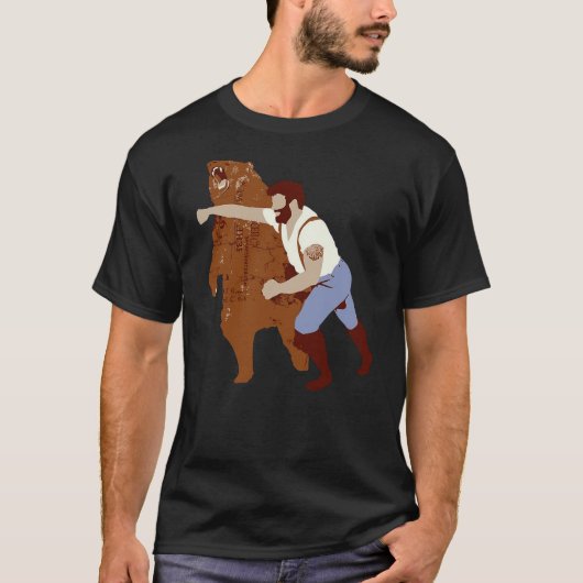T-shirt Guy Punching Bear (3) (Devant)