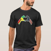 T-shirt Guyana American USA Flag - USA Guyanese Heart_1 (Devant)