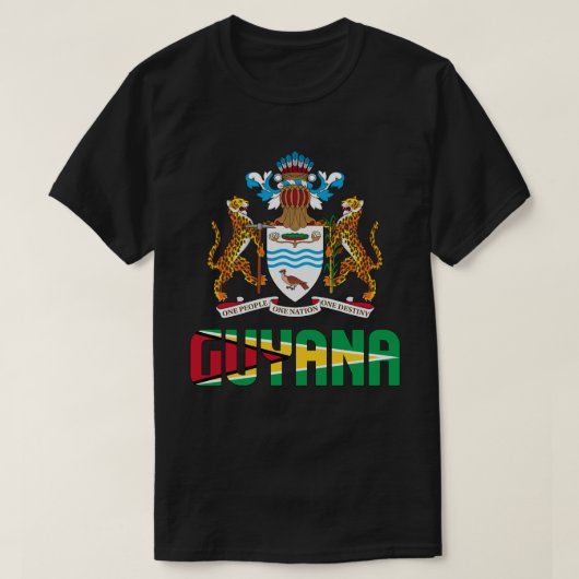 T-shirt Guyana Drapeau et blason Patriotique (Design devant)