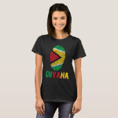 T-shirt Guyana Finger Print Flag I Love Guyana Travel (Devant entier)