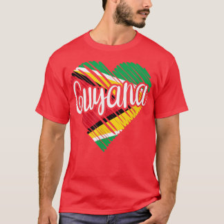 T-shirt Guyana For Men Guyanese Heart Flag for Women Guyan