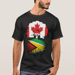 T-shirt Guyana Guyane Drapeau canadien des racines d'arbre