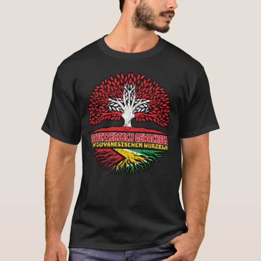 T-shirt Guyana Guyanisch Schweizer Schweiz Baum Wurzel (Devant)