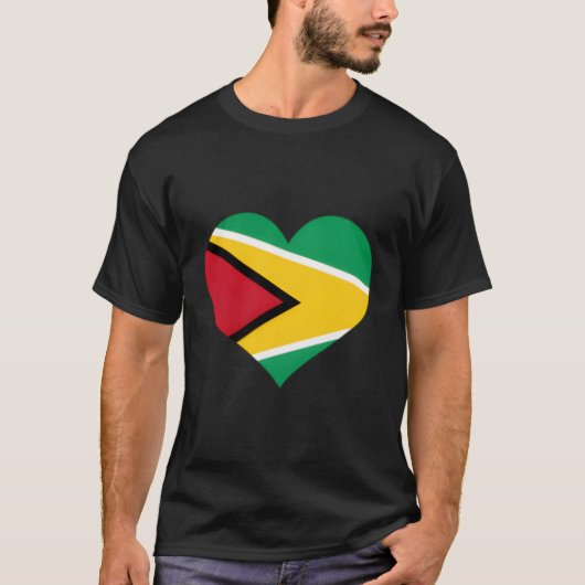 T-shirt Guyana Heart Pride Guyanais Drapeau (Devant)