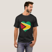 T-shirt Guyana Heart Pride Guyanais Drapeau (Devant entier)