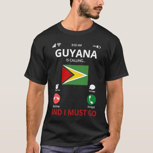 T-shirt Guyana Is Calling (Devant)