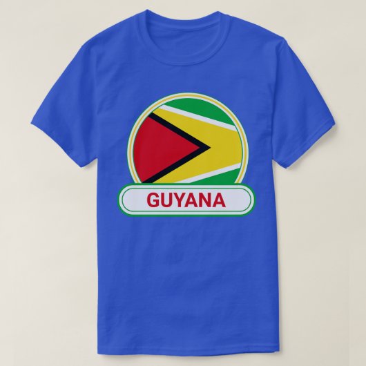 T-shirt Guyana Pays Badge Guyana Drapeau (Design devant)