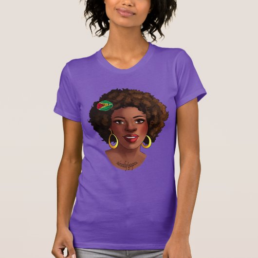 T-shirt Guyanaise Afro Girl (Devant)