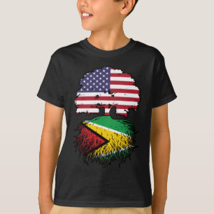 T-shirt Guyane Guyane Américaine Etats-Unis Drapeau des ra