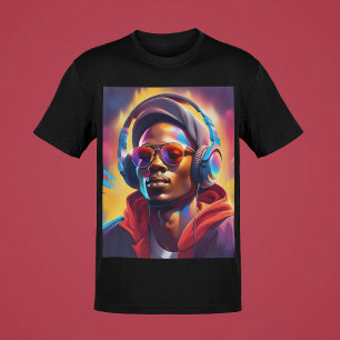 T-shirt Guy's Music Portrait Cool Swag Young Guys Style