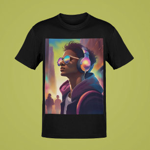 T-shirt Guy's Music Portrait Cool Swag Young Guys Style