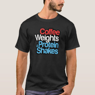 T-shirt Gym Café Poids Protein Shakes Gym Love
