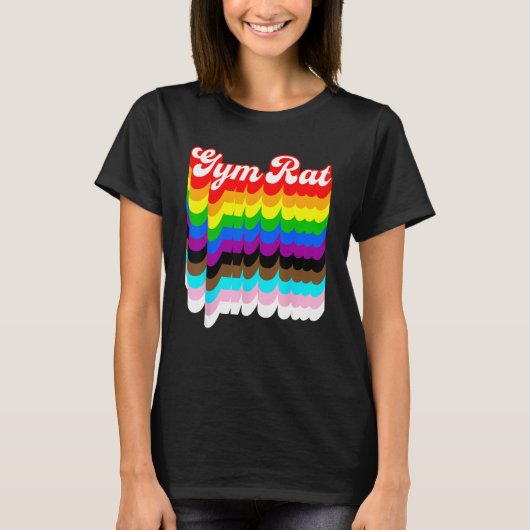 T-shirt Gym Rat LGBTQ fierté arc-en-ciel (Devant)