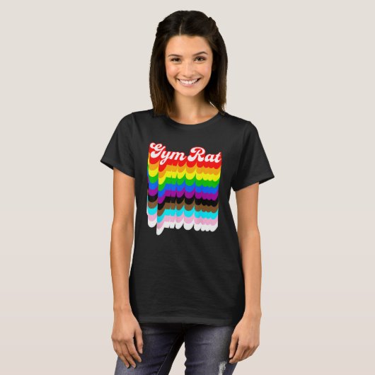 T-shirt Gym Rat LGBTQ fierté arc-en-ciel (Devant entier)