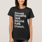T-shirt Gym Squat Deadlift Dip Bench Pull Crunch (Devant)