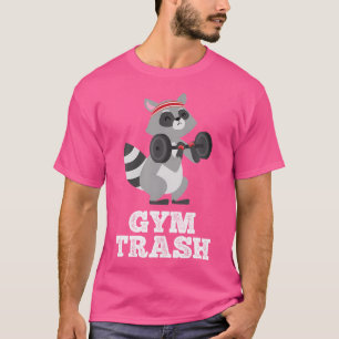 T-shirt Gym Trash Poids Lifting Raccoon Chemise Drôle Trav