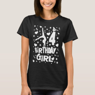 T-shirt Gymnaste Anniversaire Fille Âge 4 Gymnastique Thèm