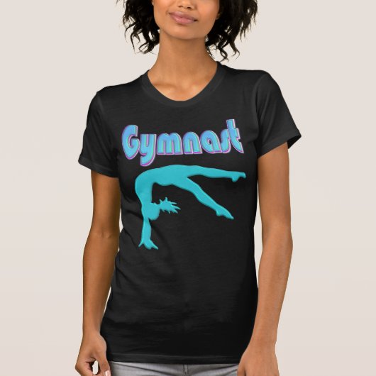 T-shirt Gymnaste Back Handspring Step Out Sarcelle (Devant)