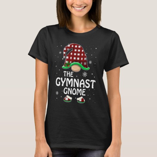 T-shirt Gymnaste Buffalo Plaid Matching Family Group (Devant)
